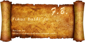 Fuksz Balázs névjegykártya